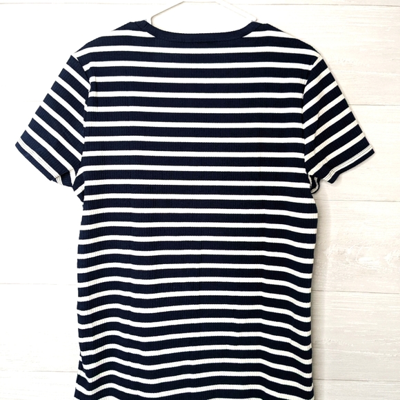 Gap Striped Ribbed Crewneck Tee NWT XL Tall - Picture 4 of 7